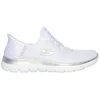 Image de Chaussures Skechers Slip-Ins Summits-Diamond Drea Femme Blanc Maillé/Argent Bordure 40 150123-WSL