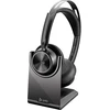 Image de Poly Voyager Focus 2 Duo Casque sans fil Bluetooth + Dongle USB-C et adapteur USB-A avec socle de charge