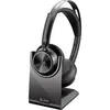 Image de Focus Voyager Poly 2 Duo Poly Casque sans fil Bluetooth + Dongle USB-C et adapteur USB-A avec socle de charge