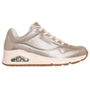 Image de Skechers Uno - Chaussures Femme Shinin' Bright en cuir champagne et sangles. 41 177859-CHMP