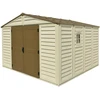 Image de Abri PVC Woodstyle PREMIUM - 10,56m² - Kit fondation + 1 fenêtre - Beige