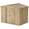 Image de Abri de jardin métal WOODGRAIN - 4,75m² - kit ancrage - Imitation bois