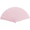 Image de Éventail en Tissu Couleur Rose Clair - 43cm