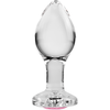 Image de Plug Bijou en verre GEM GLASS Small 6 x 2.7cm Rose