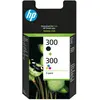 Image de HP 300 pack de 2 cartouches d'encre noir/trois couleurs authentiques, Rendement standard, Noir, Cyan, Magenta, Jaune, Encre à pigments, Encre à colora