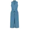 Image de Salopette Rockabilly de Hell Bunny - Rylee Jumpsuit - XS à 3XL - pour Femme - bleu/blanc 3XL
