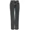 Image de Jean de Noisy May - NMYOLANDA NW WIDE JEANS AZ391DG FWD NOOS - W25L32 à W31L34 - pour Femme - gris W26L32