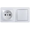 Image de Interrupteur + prise saillie complet Alréa, SCHNEIDER ELECTRIC, blanc