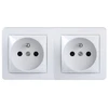 Image de Double prise avec terre saillie, complet Alréa, SCHNEIDER ELECTRIC, blanc
