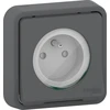 Image de Prise avec terre étanche encastrée complet Mureva Styl, SCHNEIDER ELECTRIC, anthracite