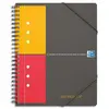 Image de Cahier chemise Oxford Meetingbook - reliure spirales - A4+ - 160 pages - petits carreaux - feuilles perforées détachables - 3 rabats + élastique