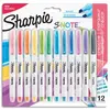 Image de Pochette de 12 marqueurs permanents Sharpie S-Note pointe biseautée - Coloris assortis pastel