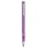 Image de Plume Parker Vector XL lilas - corps acier inoxydable satiné brillant - Pointe moyenne - Encre bleue