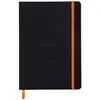 Image de Carnet souple Rhodiarama - 14,8 x 21 - 160 pages - ligné - avec élastique - couverture simili-cuir noir