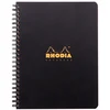 Image de Cahier spirale Rhodia 16x21cm - 160 pages lignée 6mm perforées 4 trous - noire polypro