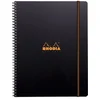 Image de Cahier PROBOOK Rhodia spirale - 22,5x29,7cm - 160 pages lignée 6mm perforées 4 trous - noire polypro