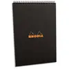 Image de Bloc de direction Rhodia couverture reliure intégrale en-tête noire - 80 feuilles - format A4 - réglure 5x5 petits carreaux