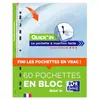 Image de Pochettes perforées Oxford Quick'In A4 - en polypropylène lisse 5/100° - transparentes - bloc 60 feuilles