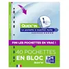 Image de Pochettes perforées Oxford Quick'In A4 - en polypropylène lisse 9/100° - transparentes - bloc 40 feuilles
