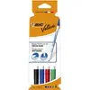 Image de BIC Velleda 1721 Feutres pour Tableau Blanc Effaçables à Sec Pointe Conique Fine 1,5 mm - Marqueurs couleurs assorties : Noir, rouge, bleu, vert - Pochette de 4