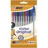 Image de Pochette de 10 stylos à bille Bic - pointe moyenne - 4 couleurs d'encre - corps plastique transparent cristal