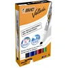 Image de BIC Velleda 1791 Feutres pour Tableau Blanc Effaçables à Sec Pointe Large Biseautée 3,3 - 4,6 mm - Marqueurs assortis Pochette 4 couleurs