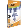 Image de BIC Cristal Original Stylo bille à capuchon - pointe moyenne 1 mm - Bleu - Pochette de 10