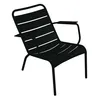 Image de Fermob - Fauteuil bas Luxembourg - Noir - Aluminium laqué - Designer Frédéric Sofia