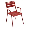 Image de Fermob - Fauteuil bridge empilable Monceau - Rouge - Acier peint - Designer Studio Fermob