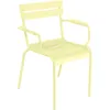 Image de Fermob - Fauteuil empilable Luxembourg - Jaune - Aluminium laqué - Designer Frédéric Sofia