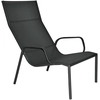 Image de Fermob - Fauteuil lounge empilable Cadiz - Noir - Toile Batyline - Designer Antoine Lesur