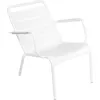 Image de Fermob - Fauteuil bas Luxembourg - Blanc - Aluminium laqué - Designer Frédéric Sofia