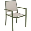 Image de Fauteuil de jardin - Santorin - aluminium et textilène - kaki - empilable - 58 x 55 x 85 cm
