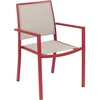 Image de Fauteuil de jardin - Santorin - aluminium et textilène - terracotta - empilable - 58 x 55 x 85 cm