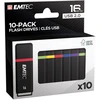 Image de EMTEC K100 - Clé USB 2.0 - 16 Go - Pack de 10 - Coloris assortis