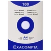 Image de Etui de 100 fiches bristol Exacompta non perforées 210x297mm (A4) unies Blanc