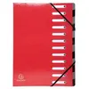Image de Trieur Exacompta Harmonika Iderama 12 compartiments - dos extensible à soufflet - capacité de 600 feuilles A4 - rouge