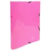 Image de Classeur à anneaux et élastiques Exacompta 2 anneaux 15 mm A4 140 feuilles 320 x 250 mm Carton comprimé avec polypropylène rose
