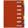 Image de Trieur à élastique Exacompta Nature Future Harmonika Multipart A4 avec dos extensible à soufflets et fenêtres prédécoupées - 7 compartiments - 240 x 320 mm - carte lustrée - rouge