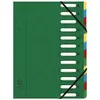 Image de Trieur à élastique Exacompta Nature Future Harmonika Multipart A4 avec dos extensible à soufflets et fenêtres prédécoupées - 600 feuilles - 12 compartiments - 240 x 320 mm - carte lustrée - vert