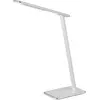 Image de Aluminor Lampe de bureau Orbit - Led intégrée - 10,9W - Bras et tête articulés - Chargeur induction - Blanc / Argent