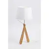 Image de Lampe de bureau LED Zazou - puissance 40W - culot E27 - pied hêtre - socle et abat-jour blancs