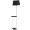Image de Lampadaire Duo Aluminor - Ampoule Led E27 - Métal avec tablette - Noir