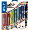 Image de Pilot Marqueur permanent Twin Marker 2 pointes 0,8 mm et 2 mm - Pochette de 10 assorties