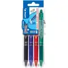 Image de Pilot FriXion Clicker Stylo roller rétractable encre gel effaçable pointe moyenne 0,7 mm - Etui rigide organiseur de 4 couleurs assorties classiques