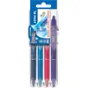 Image de Pilot FriXion Clicker Stylo roller rétractable encre gel effaçable pointe moyenne 0,7 mm - Etui rigide organiseur de 4 couleurs assorties