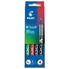 Image de Pochette de 4 stylos feutre Pilot V-Ball 05 à bille pointe métal 0,3 mm - couleurs assorties