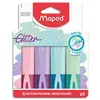 Image de Pochette carton brochable de 4 surligneurs Maped FLUO GLITTER : 4 Coloris pastel assortis