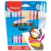 Image de Pochette de 12 feutres de coloriage Maped Color Peps OOPS. Inclus 2 feutres effaceurs. Pointe conique