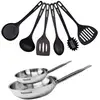 Image de Set de 2 poêles 20 et 28 cm en inox et 6 ustensiles fackelmann eterna 9438550B88 en occasion ou reconditionné